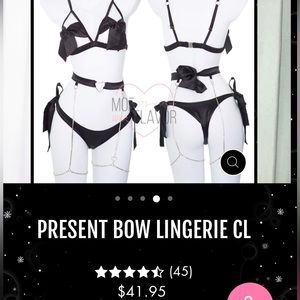 Moeflavor Black Present Bow Lingerie 3XL/4